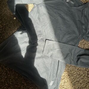 Second Skin Grey Striped LS Workout‎ Top Size XS